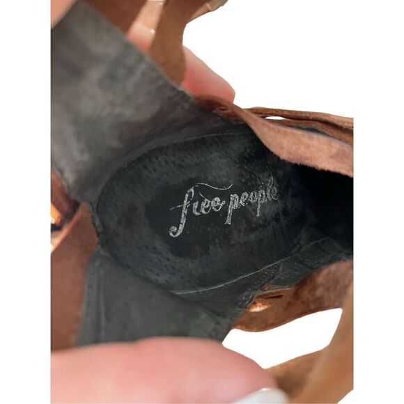 FREE PEOPLE HYBRID STRAPPY LEATHER BOOTIE BOOT TERRACOTTA LEATHER SIZE 8 8.5 US - Picture 5 of 14